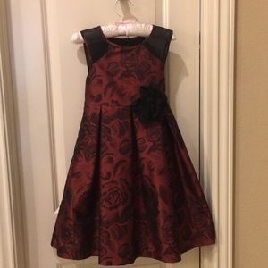 Girls elegant wine and black dress size 6X